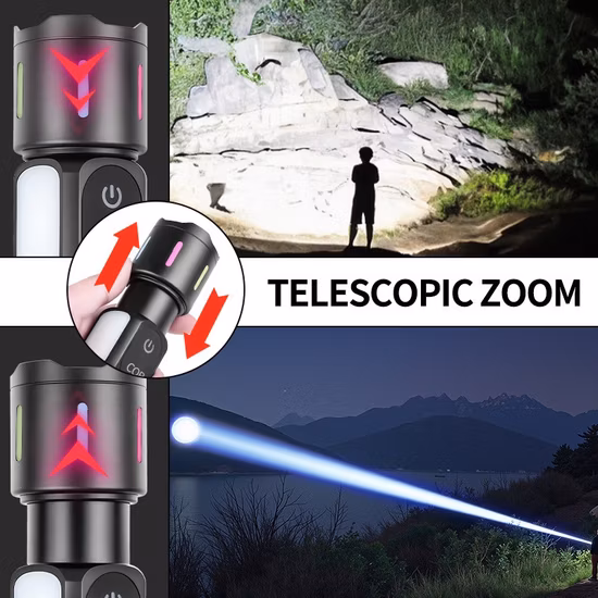 Warsun 2000 lumen Sq03 Torcia di emergenza multifunzionale Piccola torcia portatile EDC tipo C Torcia ricaricabile COB LED Torcia con magnete