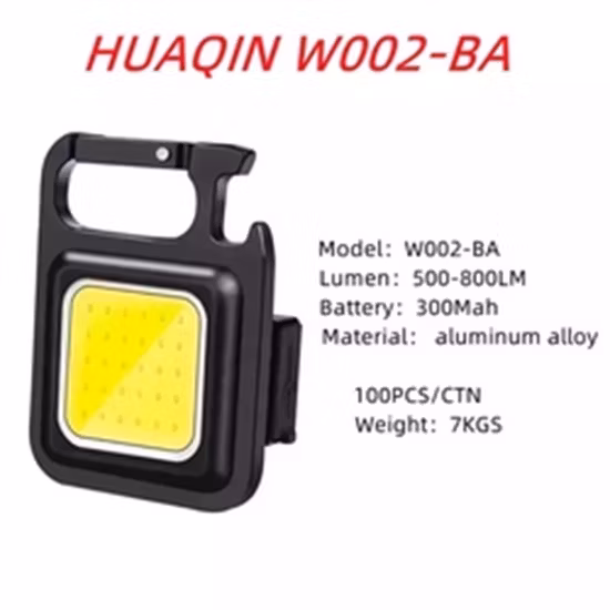 Mini torcia portachiavi con luce da lavoro tascabile magnetica in alluminio COB con apribottiglie